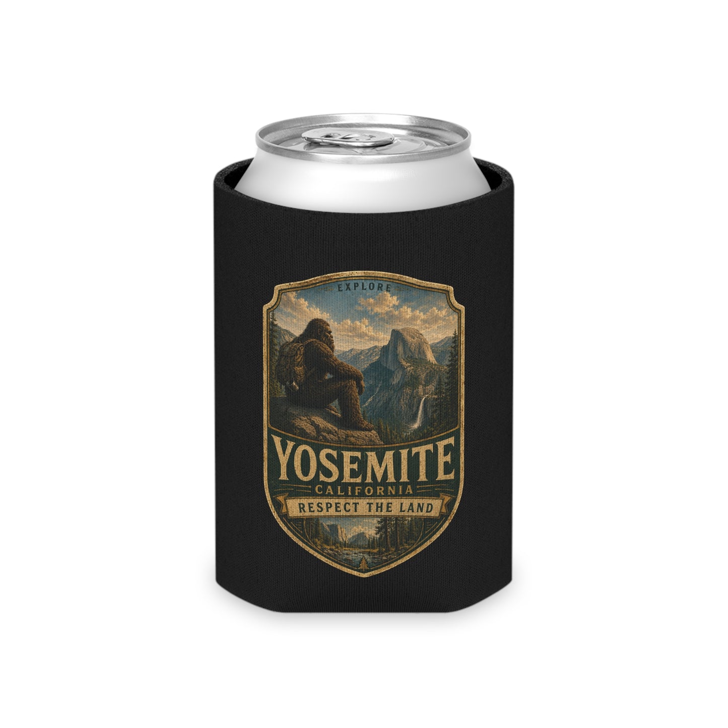 Yosemite vintage badge Bigfoot neoprene can cooler