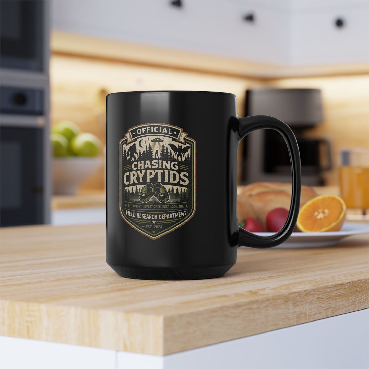 Chasing Cryptids Black Mug – Official Field Research Coffee Cup (11oz/15oz)