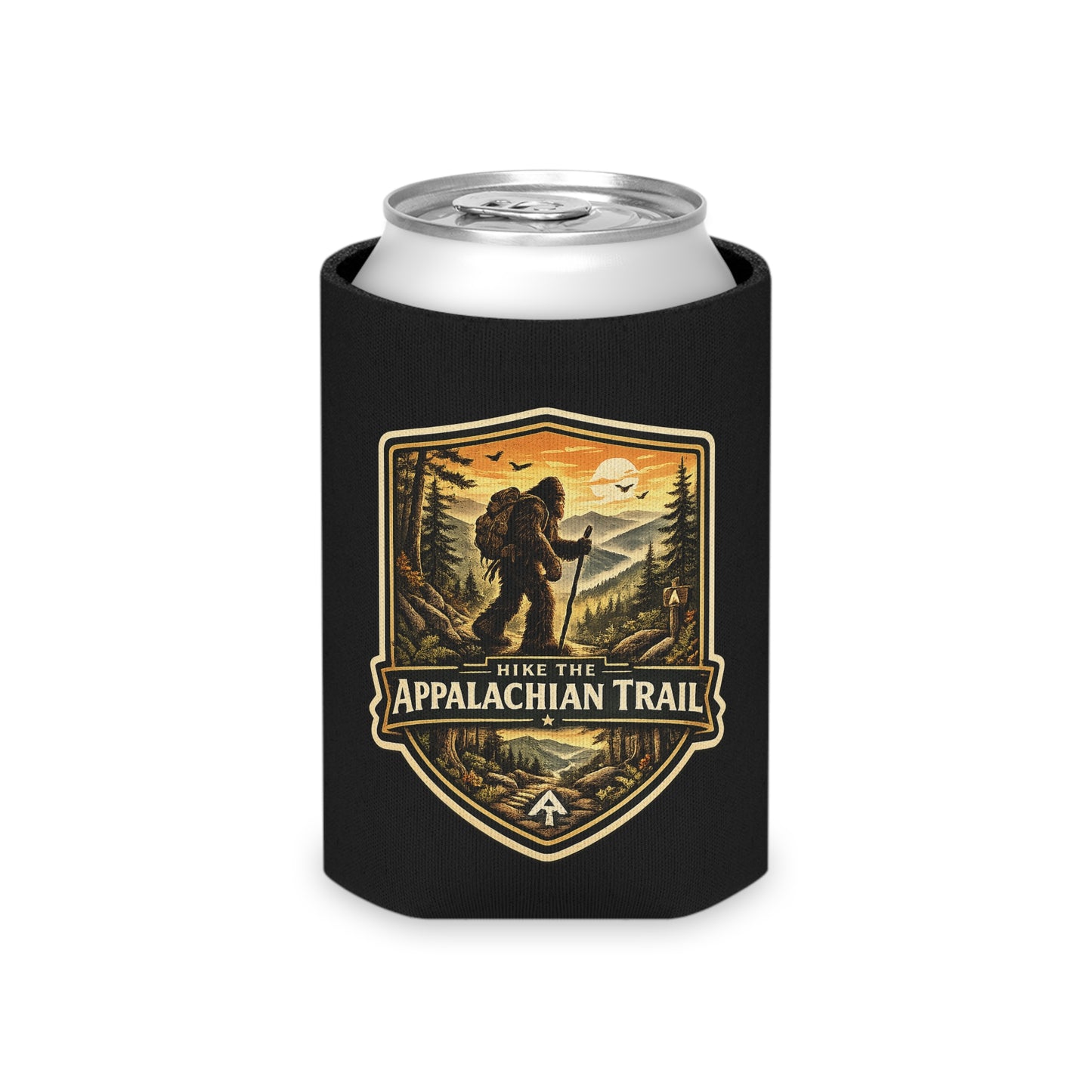 Appalachian Trail Patch Can Cooler | Hiking Bigfoot Badge