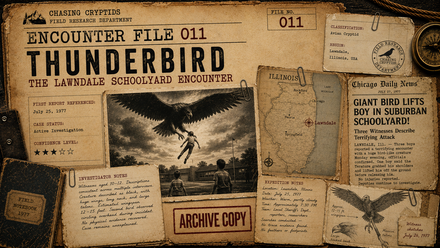 Encounter File 011: Thunderbird – The Lawndale Schoolyard Encounter