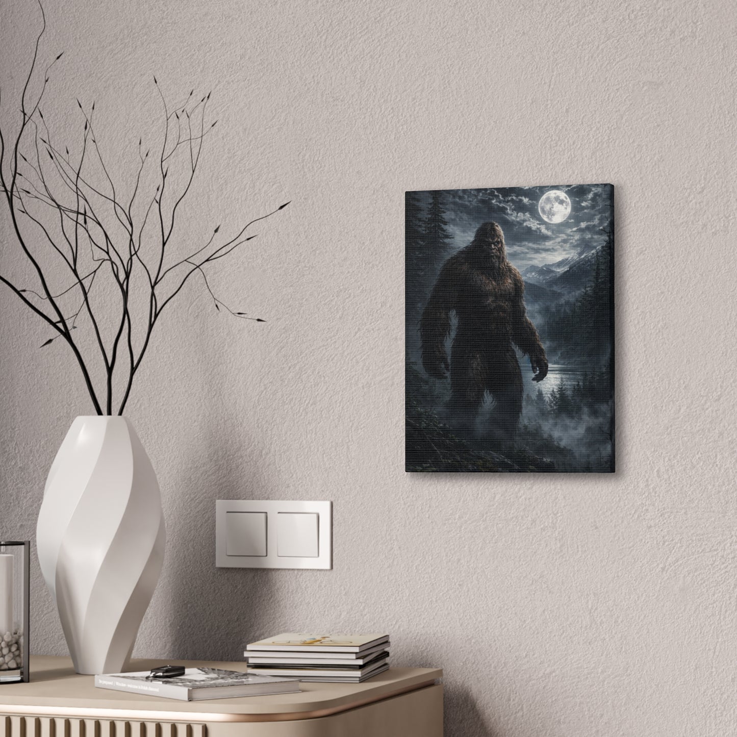 Bigfoot Canvas Print | Dark Moonlit Series | 12x16 & 16x20