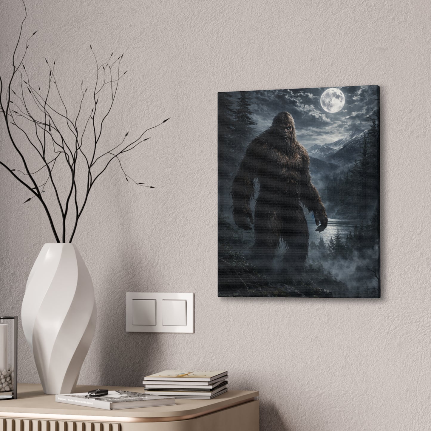 Bigfoot Canvas Print | Dark Moonlit Series | 12x16 & 16x20
