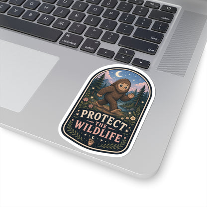Protect the Wildlife Sticker | Sasquatch Woodland Conservation Kiss-Cut