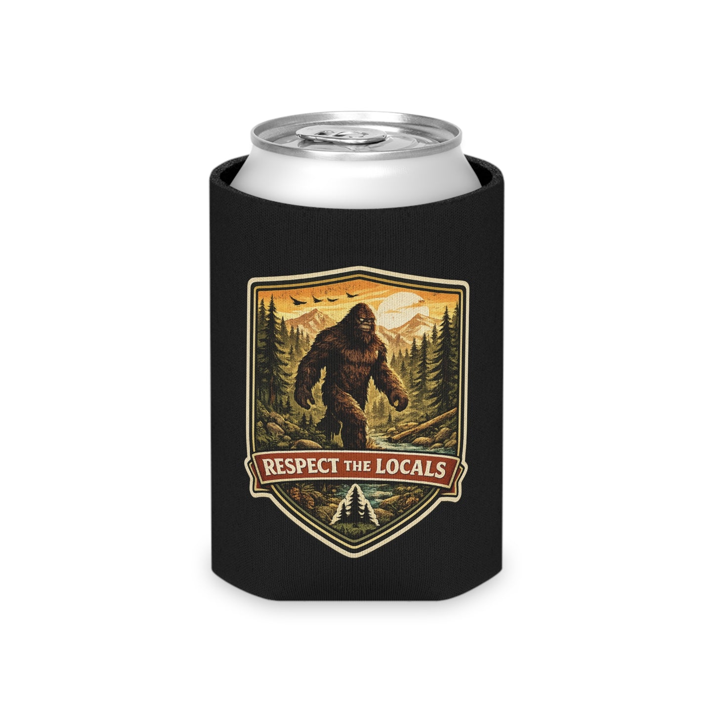 Respect the Locals Bigfoot Can Cooler | Sasquatch Beer, Camping Outdoors
