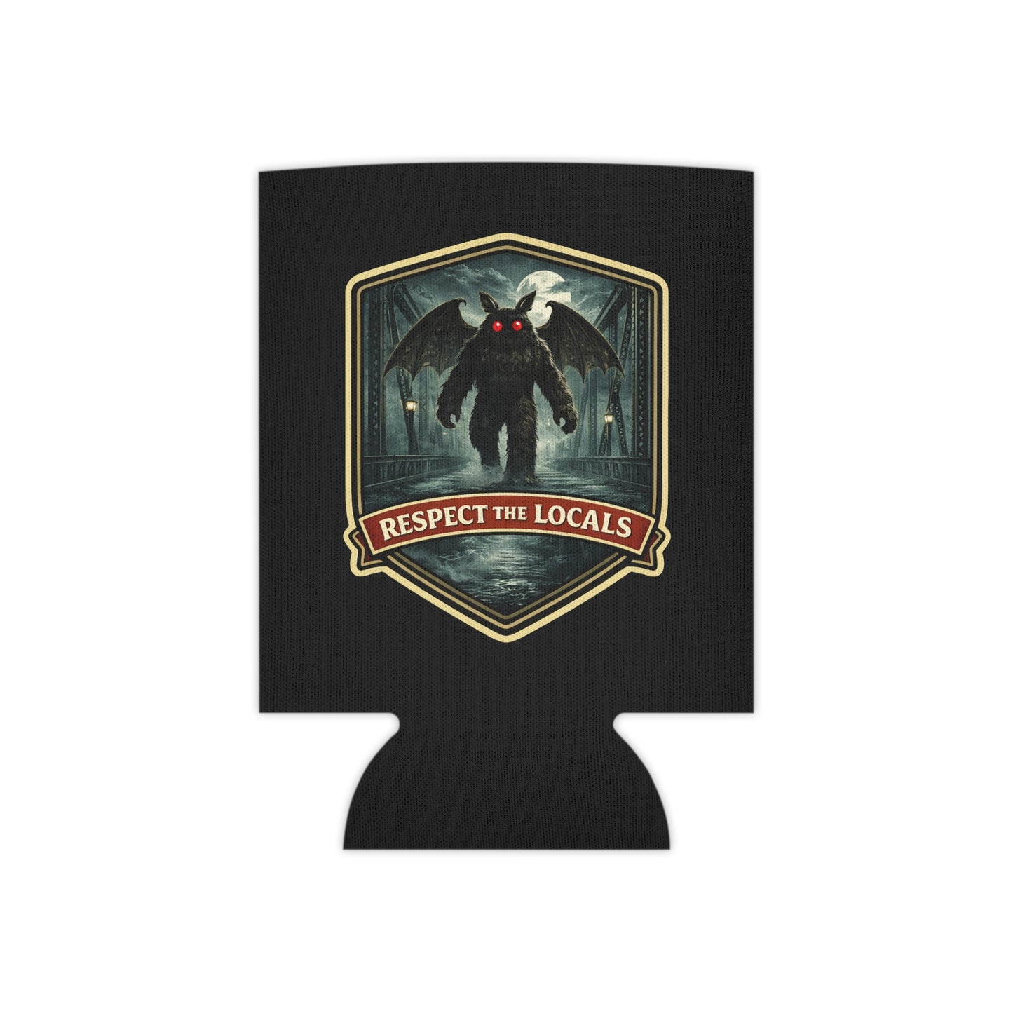 Mothman 'Respect the Locals' Can Cooler | Novelty Creature Beverage Cooler
