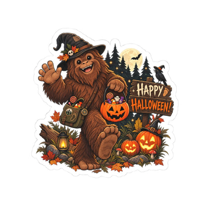 Cute Bigfoot Halloween Sticker, Happy Halloween Cryptid Sticker, Spooky Cute Sasquatch Gift