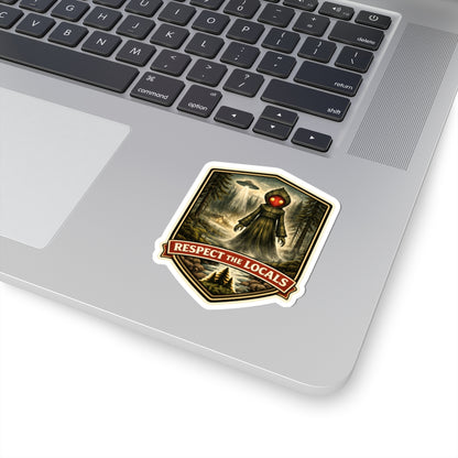 Flatwoods Monster vintage badge vinyl sticker, Respect the Locals series