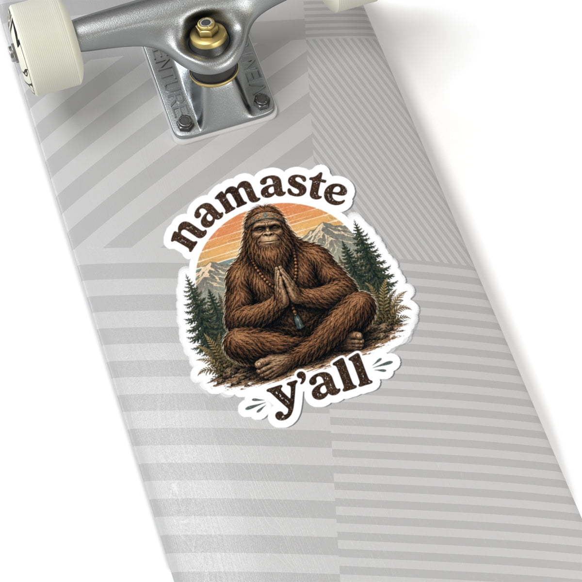 Namaste Y'all Bigfoot Sticker | Kiss-Cut Wilderness Sasquatch Decal