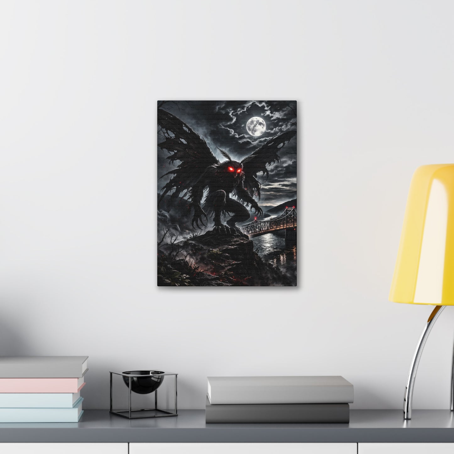 Mothman Canvas Print | Dark Moonlit Series | 12x16 16x20