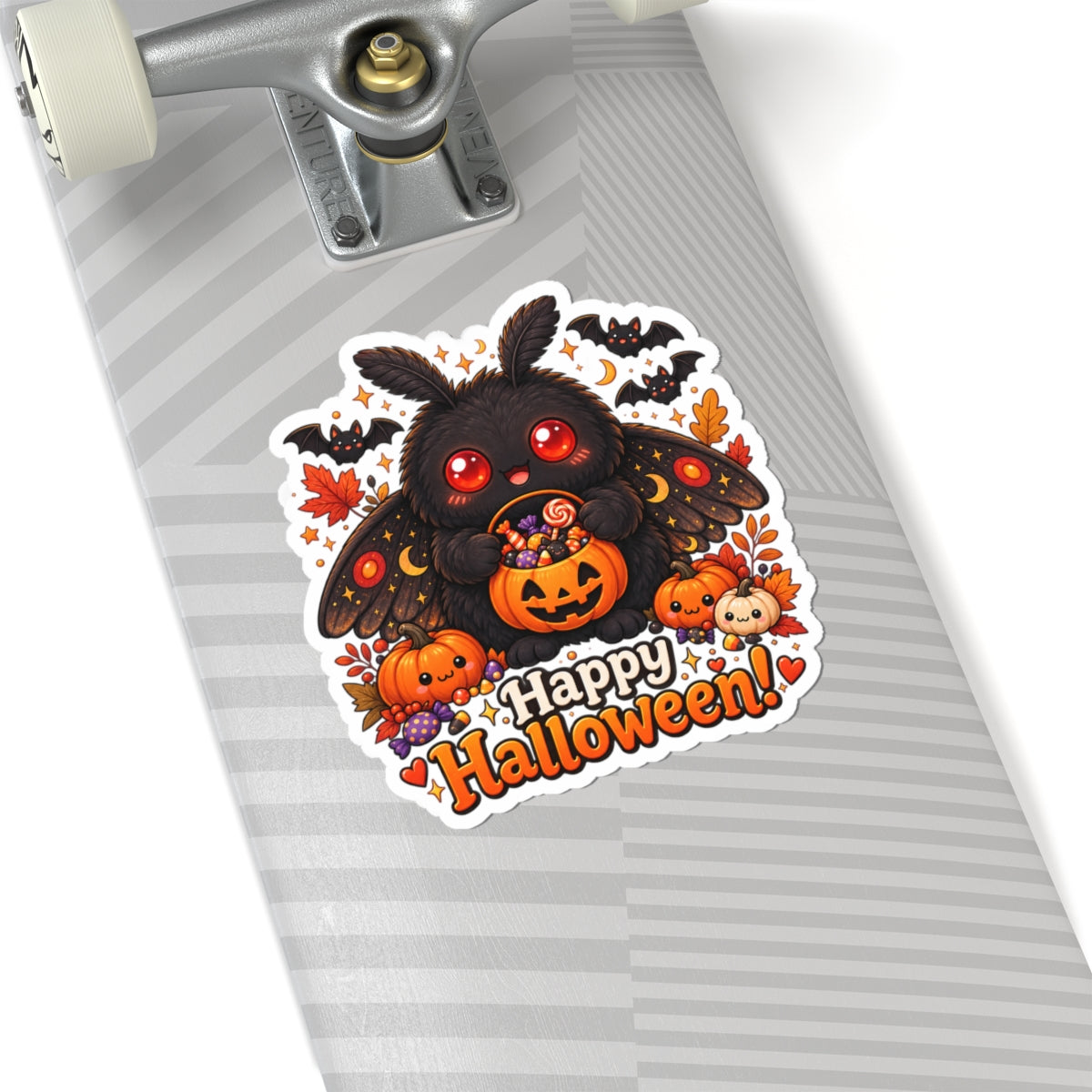 Cute Mothman Halloween Sticker, Happy Halloween Cryptid Sticker, Spooky Cute Mothman Gift
