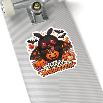 Cute Mothman Halloween Sticker, Happy Halloween Cryptid Sticker, Spooky Cute Mothman Gift