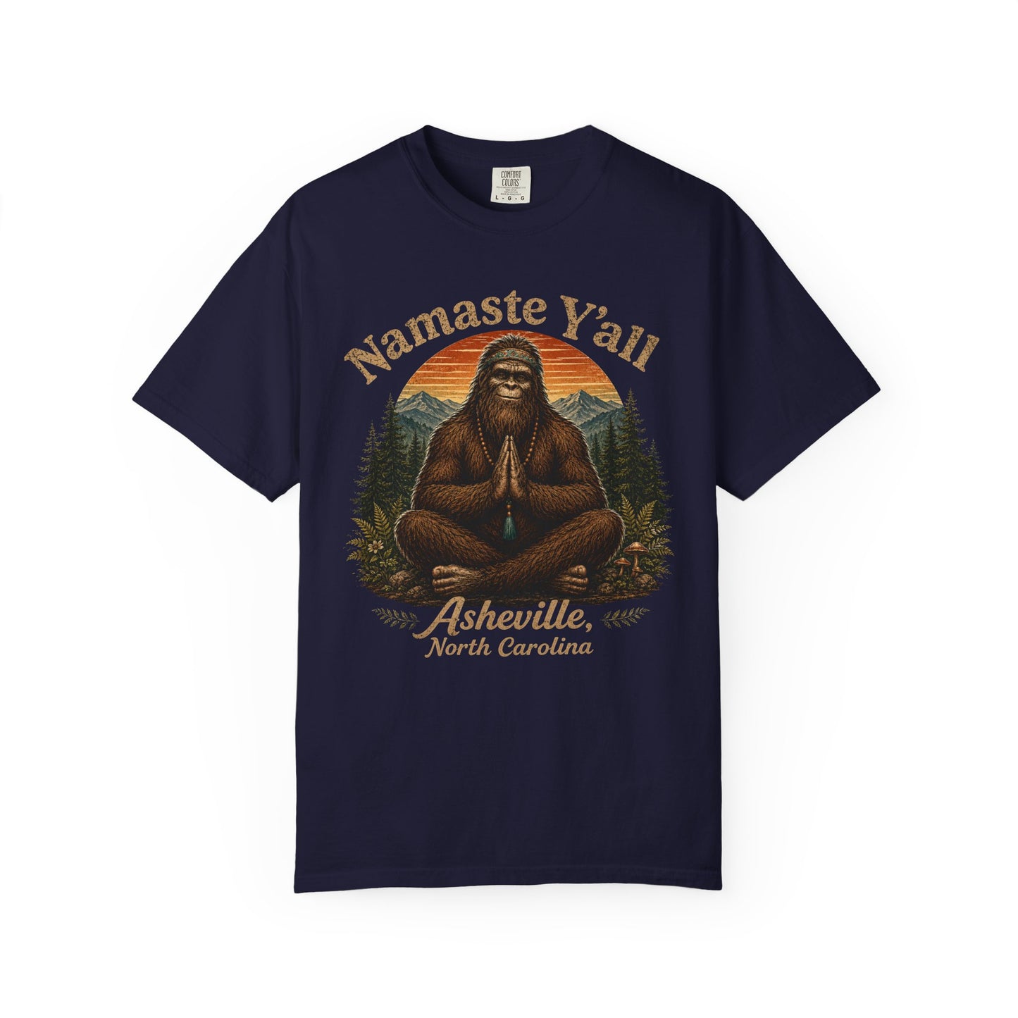 Namaste Y'all Sasquatch T-shirt | Asheville North Carolina