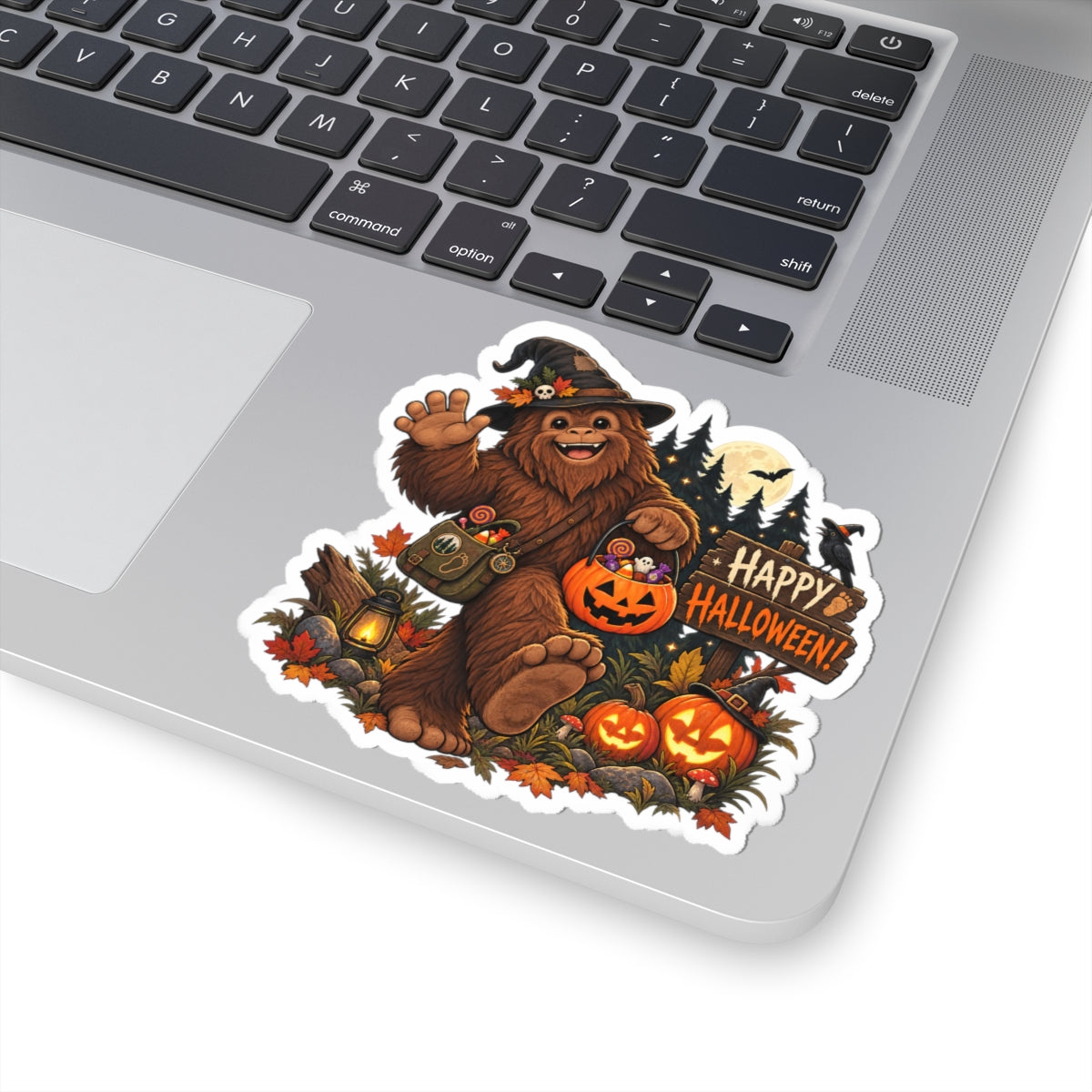 Cute Bigfoot Halloween Sticker, Happy Halloween Cryptid Sticker, Spooky Cute Sasquatch Gift