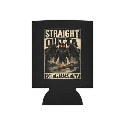 Straight Outta Mothman Point Pleasant neoprene can cooler