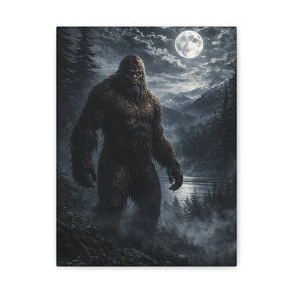 Gothic forest Bigfoot canvas wall art, Dark Moonlit Series