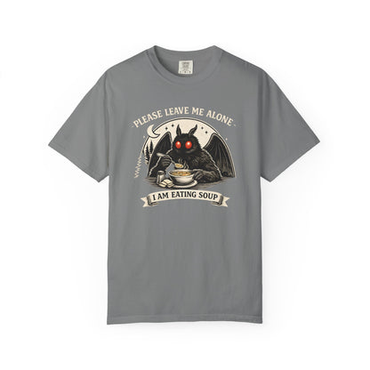 Please Leave Me Alone I Am Eating Soup Shirt Mothman Graphic Tee Comfort Colors 1717 Funny Cryptid Shirt Cozy Introvert Tee