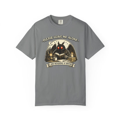 Please Leave Me Alone I Am Reading a Book Mothman T Shirt Cryptid Book Lover Tee
