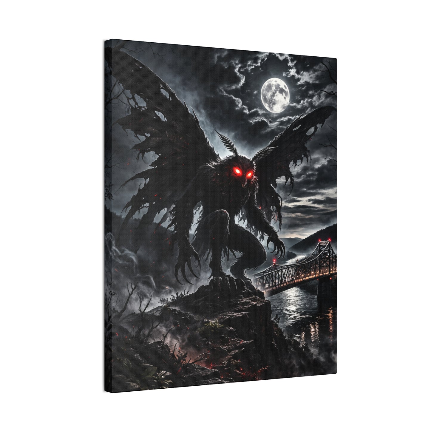 Mothman Canvas Print | Dark Moonlit Series | 12x16 16x20