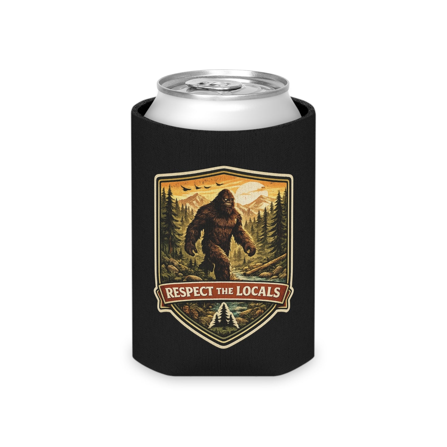 Respect the Locals Bigfoot Can Cooler | Sasquatch Beer, Camping Outdoors