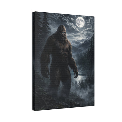 Gothic forest Bigfoot canvas wall art, Dark Moonlit Series