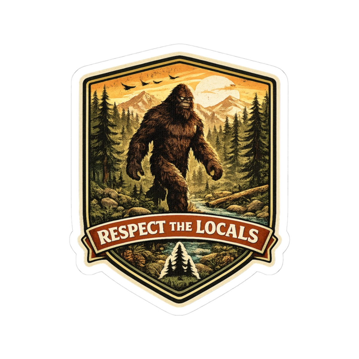 Bigfoot Sticker | Respect The Locals | 3x3 & 4x4