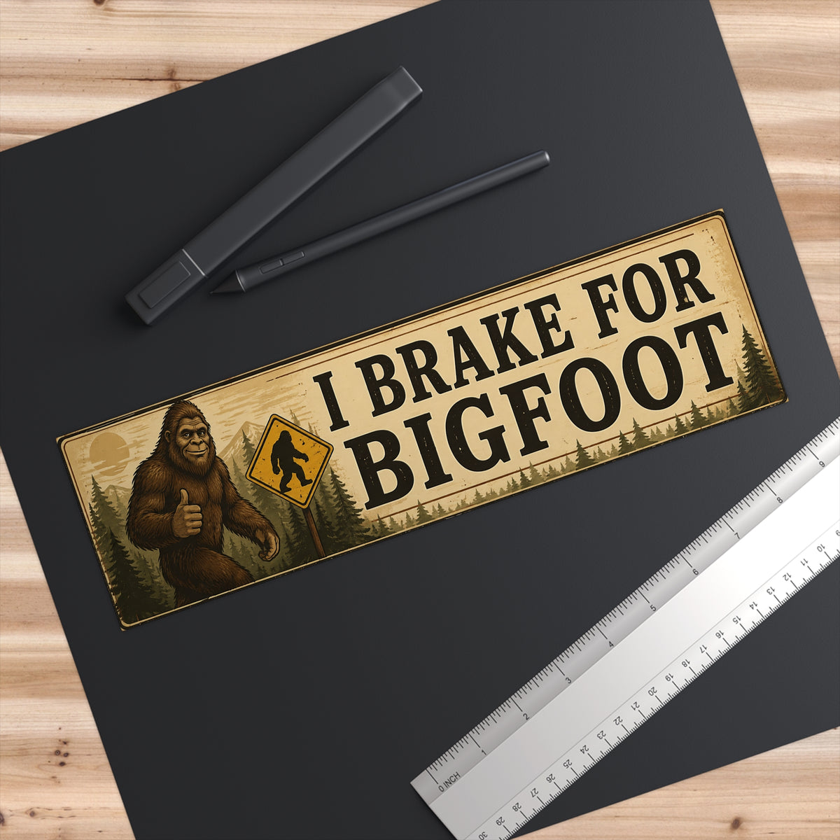 I Brake for Bigfoot Bumper Sticker, Sasquatch Car Decal, Funny Bigfoot Sticker, Cryptid Gift