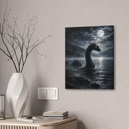 Loch Ness Monster Canvas Print | Dark Moonlit Series | 12x16 & 16x20