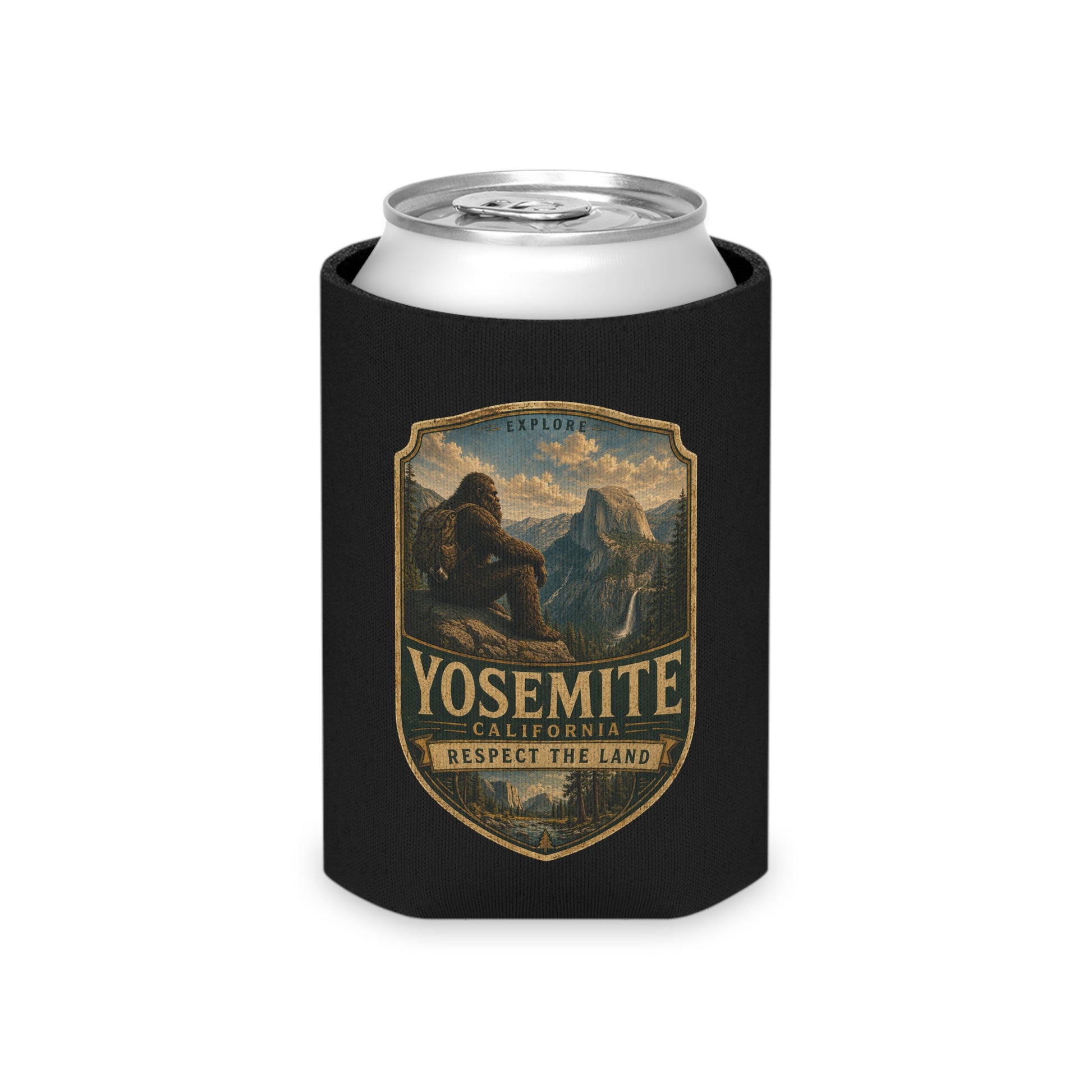 Yosemite vintage badge Bigfoot neoprene can cooler