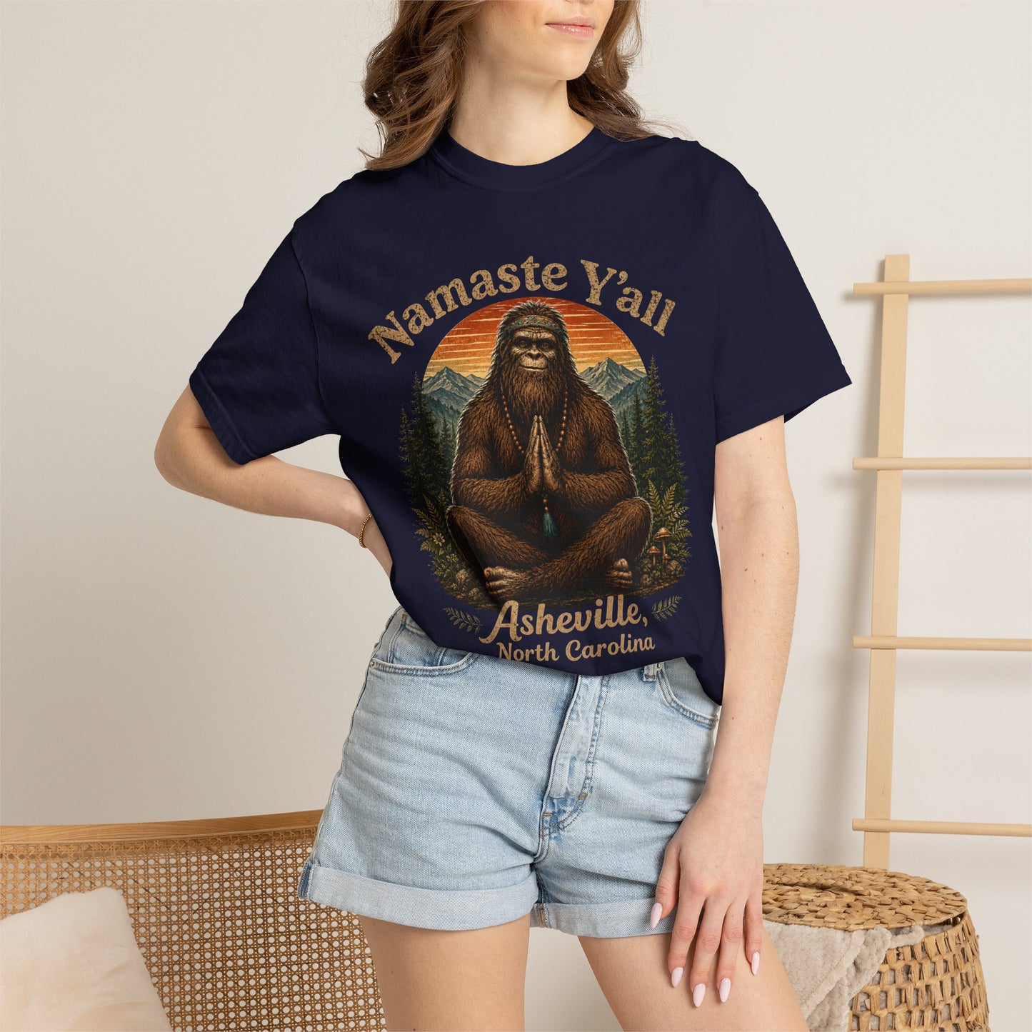 Namaste Y'all Sasquatch T-shirt | Asheville North Carolina