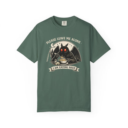Please Leave Me Alone I Am Eating Soup Shirt Mothman Graphic Tee Comfort Colors 1717 Funny Cryptid Shirt Cozy Introvert Tee