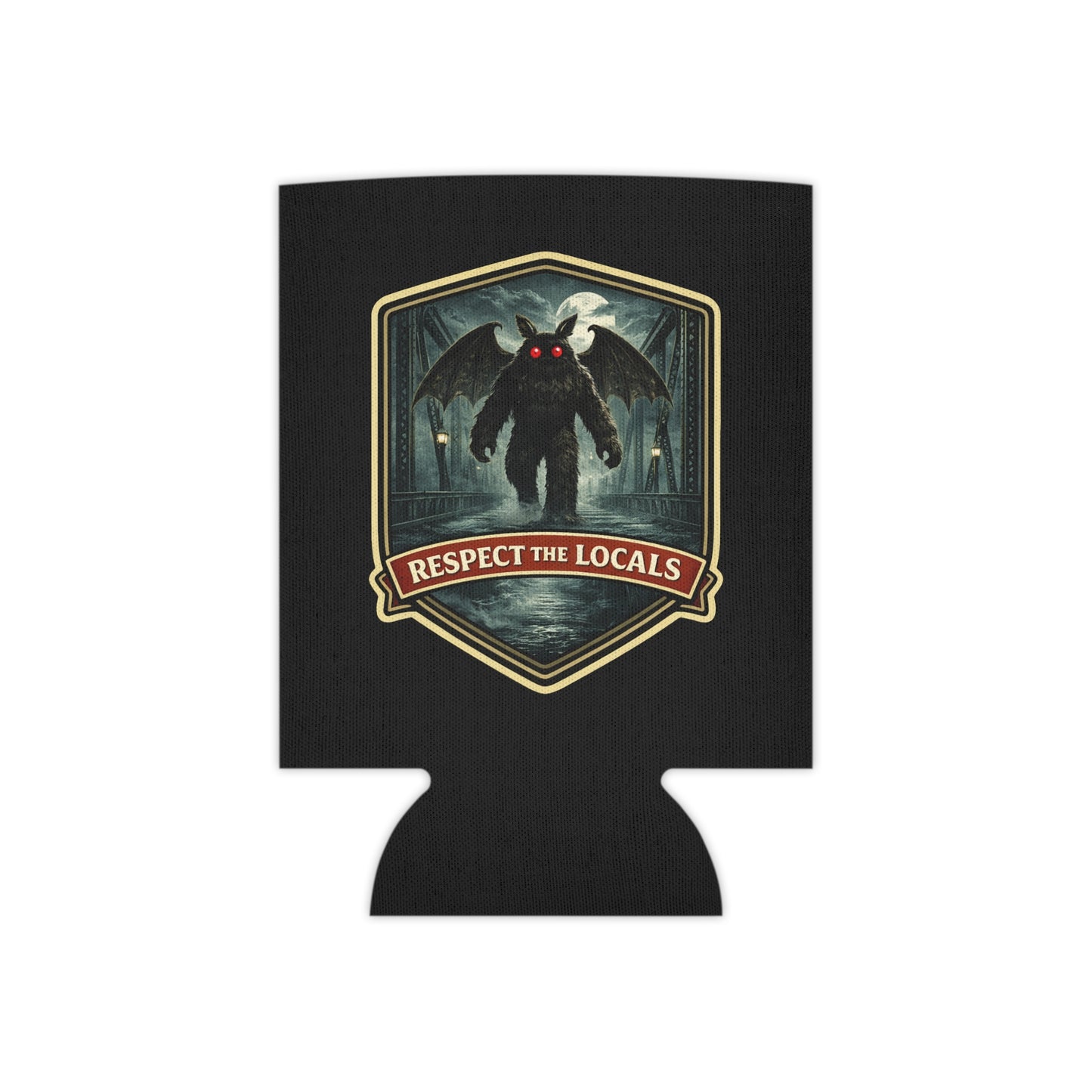 Mothman 'Respect the Locals' Can Cooler | Novelty Creature Beverage Cooler