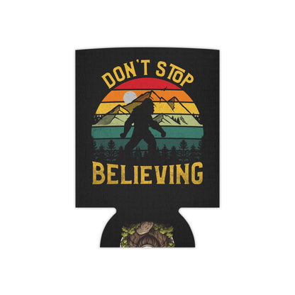 Don't Stop Believing in Bigfoot neoprene can cooler