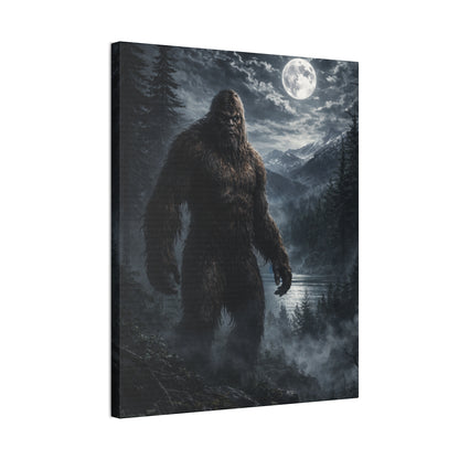 Gothic forest Bigfoot canvas wall art, Dark Moonlit Series