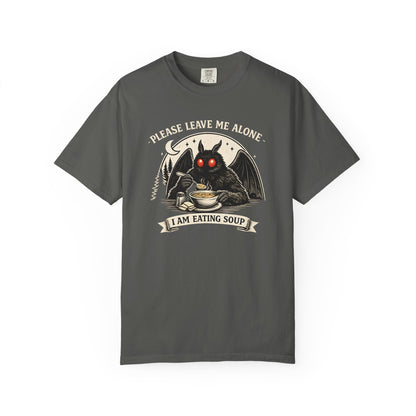 Please Leave Me Alone I Am Eating Soup Shirt Mothman Graphic Tee Comfort Colors 1717 Funny Cryptid Shirt Cozy Introvert Tee