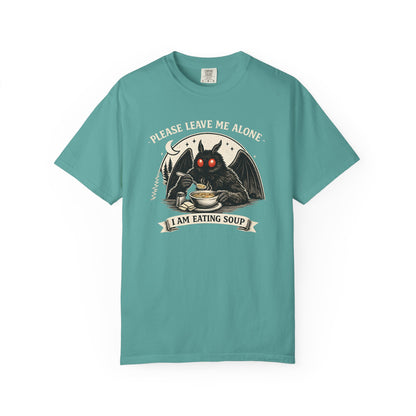 Please Leave Me Alone I Am Eating Soup Shirt Mothman Graphic Tee Comfort Colors 1717 Funny Cryptid Shirt Cozy Introvert Tee
