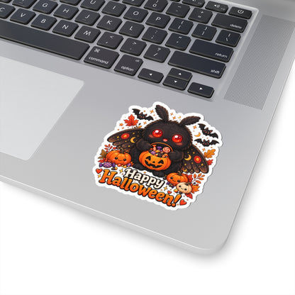 Cute Mothman Halloween Sticker, Happy Halloween Cryptid Sticker, Spooky Cute Mothman Gift