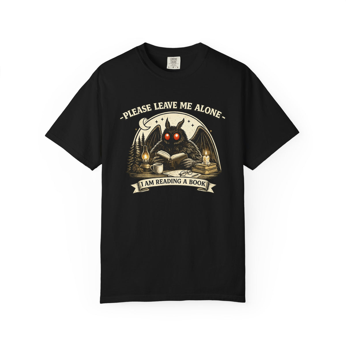 Please Leave Me Alone I Am Reading a Book Mothman T Shirt Cryptid Book Lover Tee