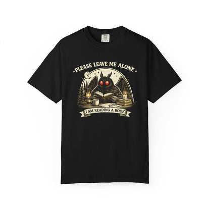 Please Leave Me Alone I Am Reading a Book Mothman T Shirt Cryptid Book Lover Tee