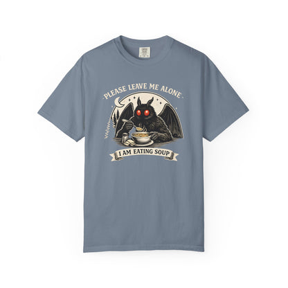 Please Leave Me Alone I Am Eating Soup Shirt Mothman Graphic Tee Comfort Colors 1717 Funny Cryptid Shirt Cozy Introvert Tee