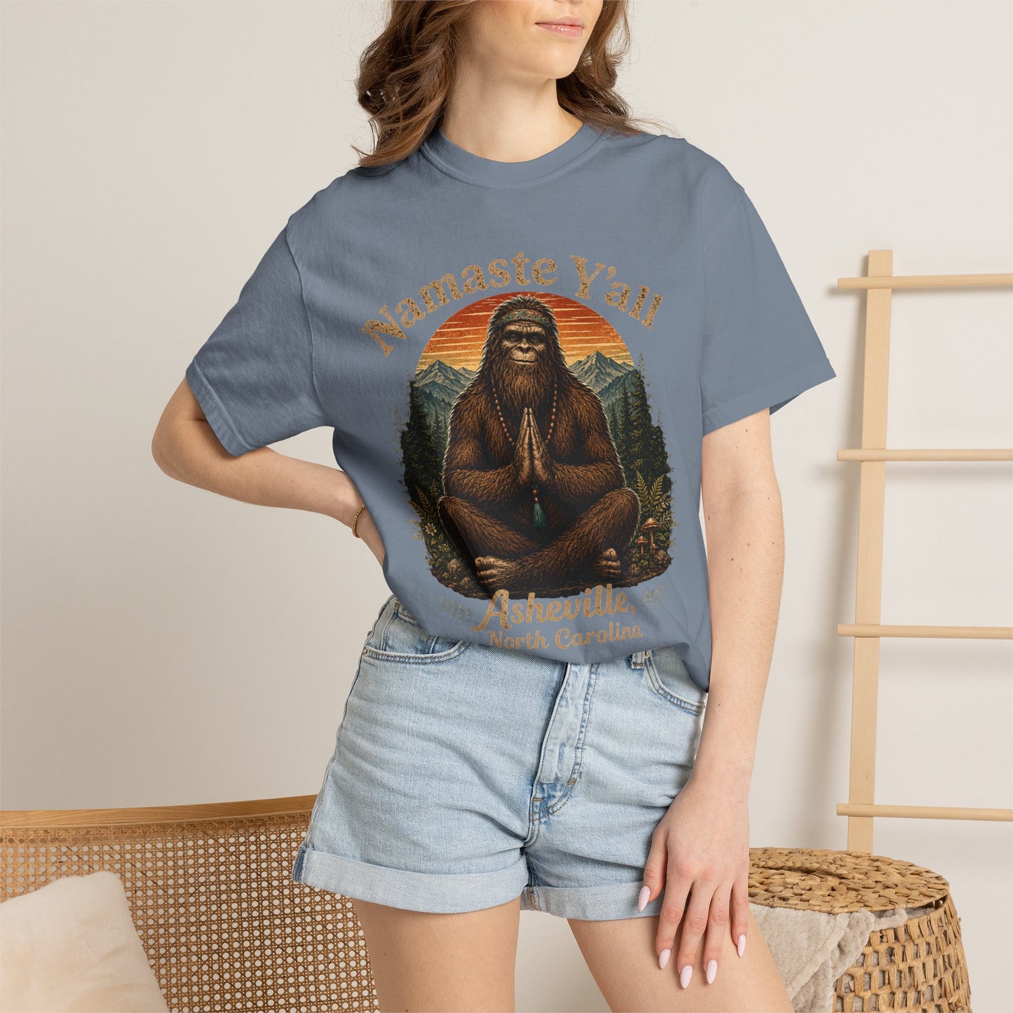 Namaste Y'all Sasquatch T-shirt | Asheville North Carolina