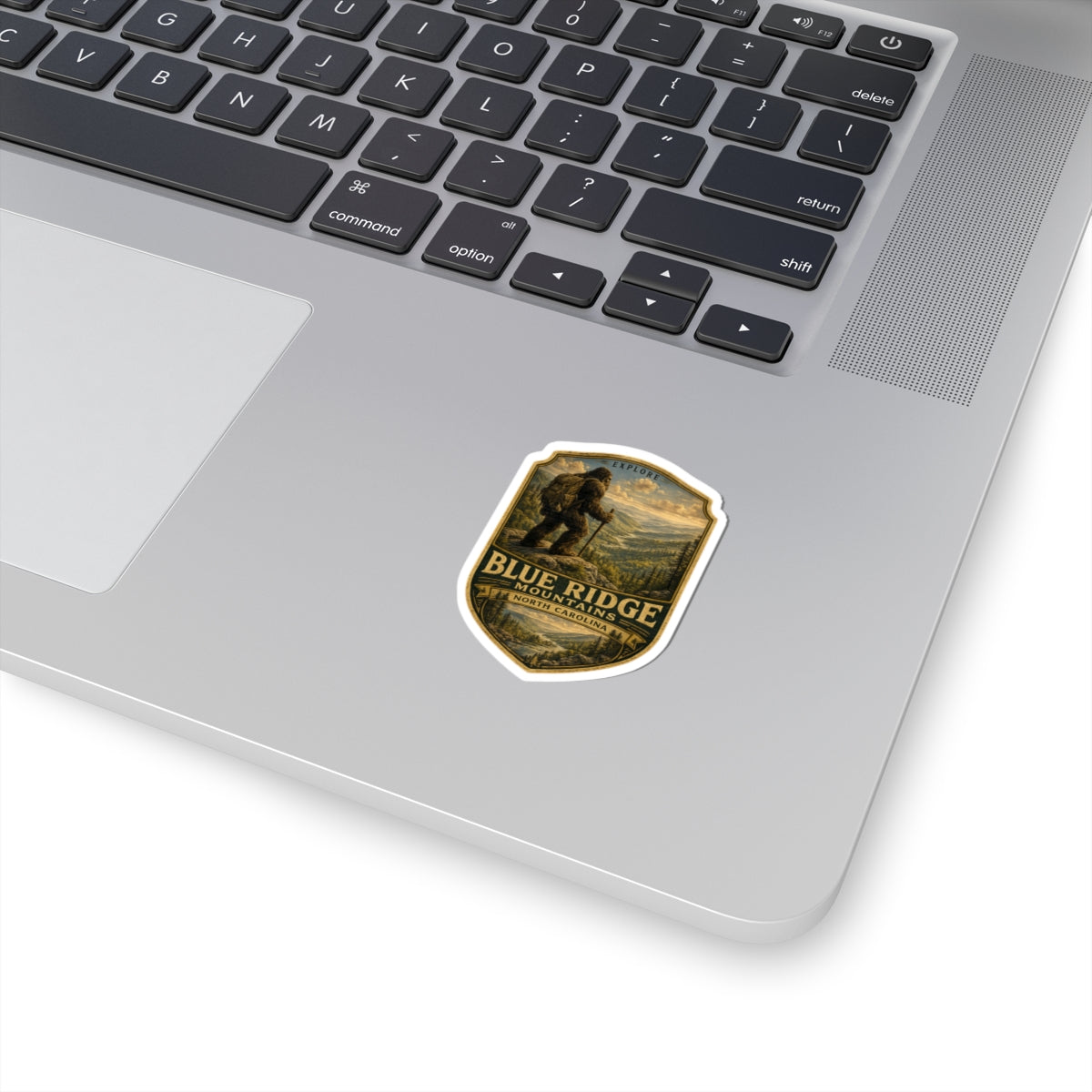 Blue Ridge Mountains Sasquatch Patch Sticker | North Carolina Hiking Decal