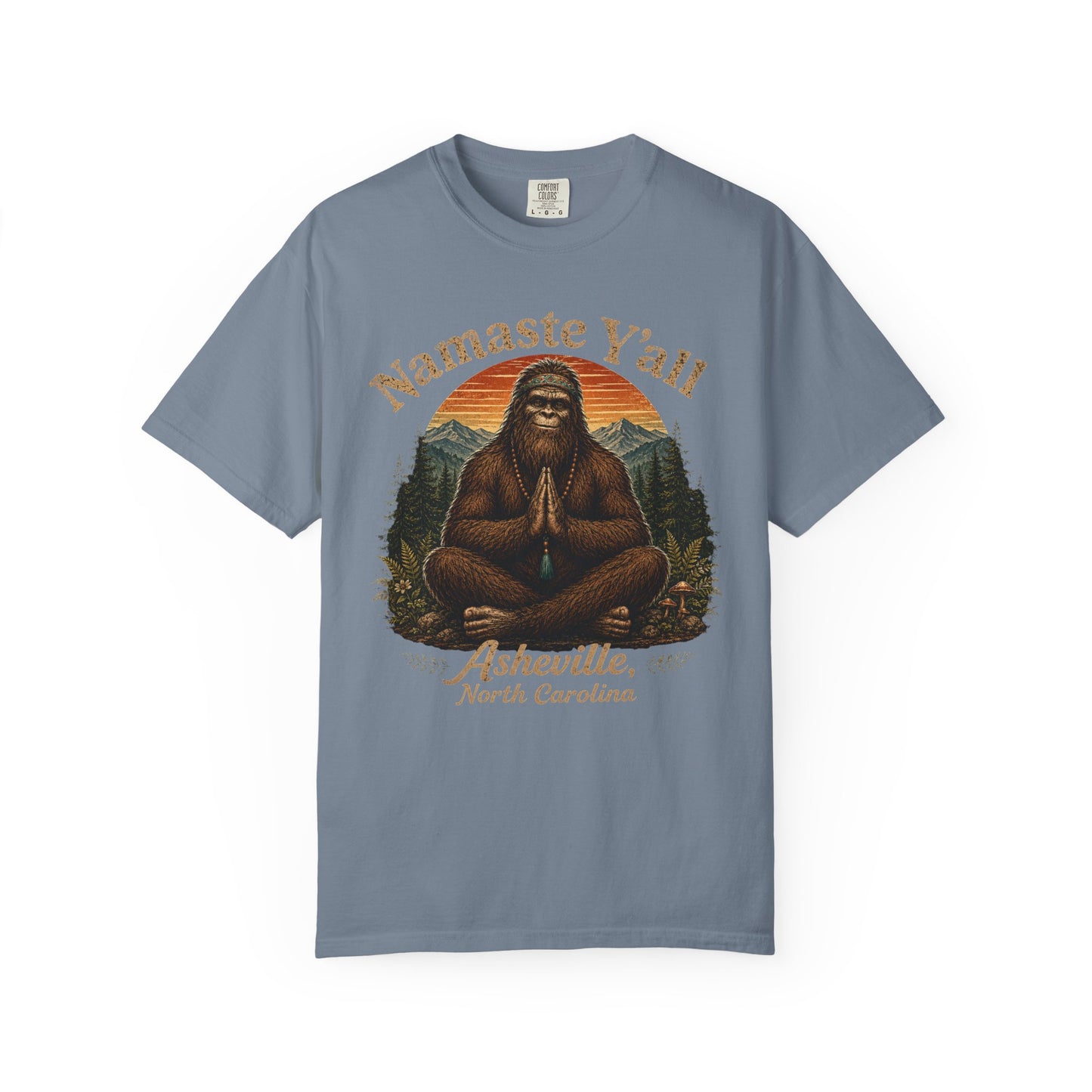 Namaste Y'all Sasquatch T-shirt | Asheville North Carolina