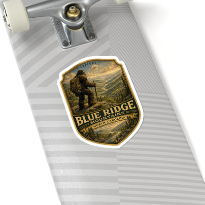 Blue Ridge Mountains Sasquatch Patch Sticker | North Carolina Hiking Decal