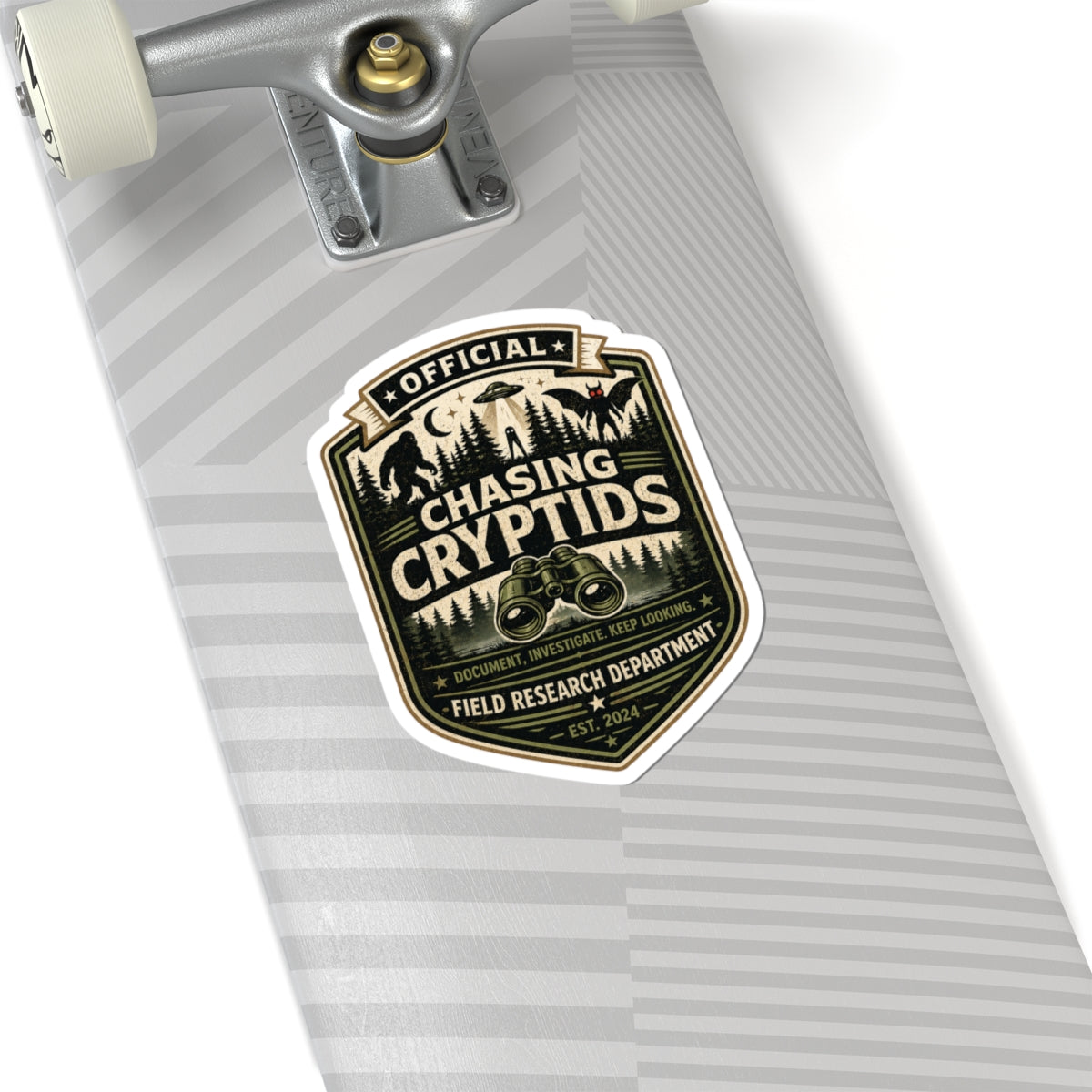 Chasing Cryptids Sticker — Official Field Research Badge Kiss-Cut Sticker