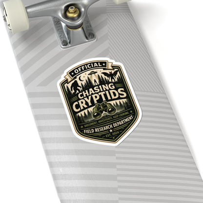 Chasing Cryptids Sticker — Official Field Research Badge Kiss-Cut Sticker