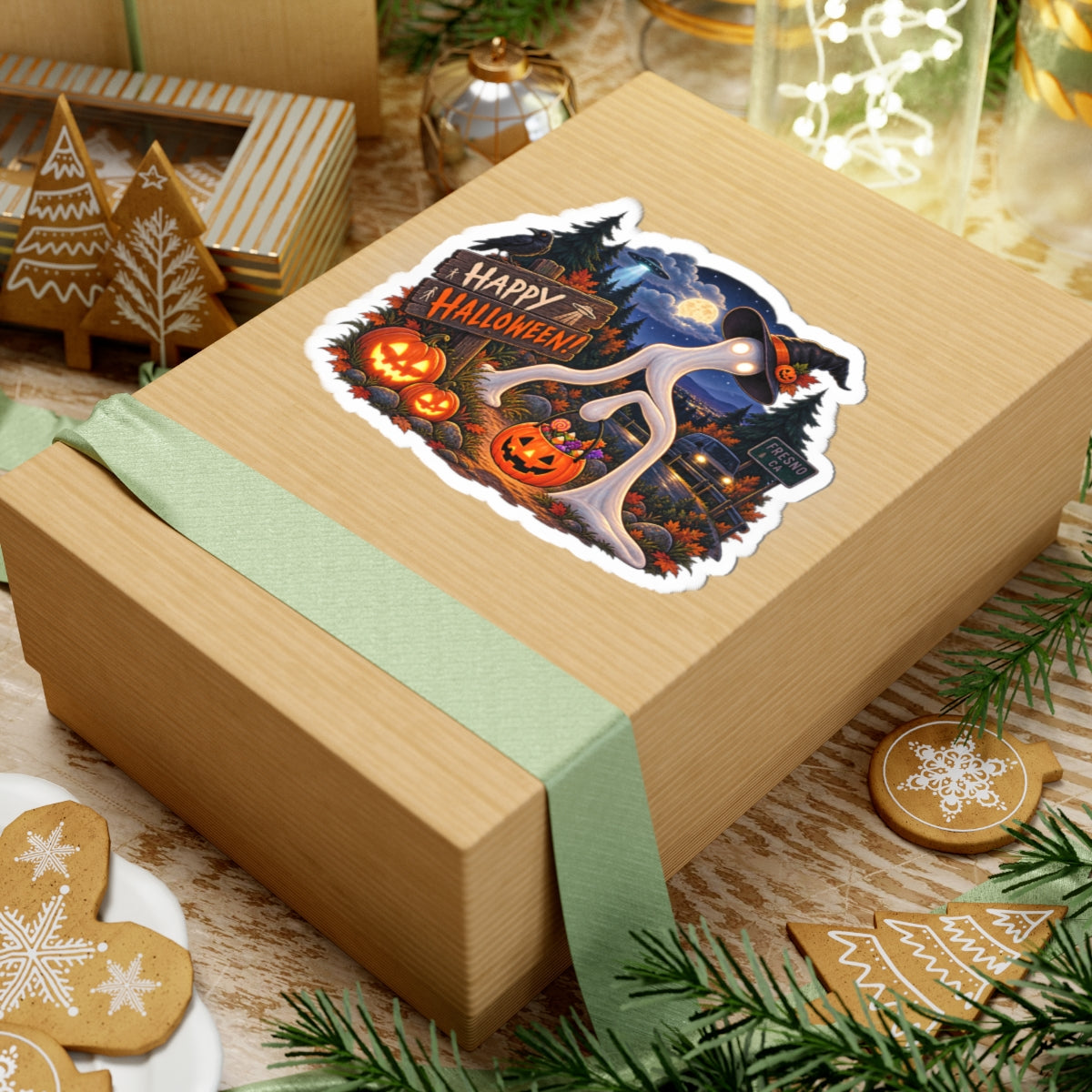 Cute Fresno Nightcrawler Halloween Sticker, Happy Halloween Cryptid Sticker, Spooky Cute Paranormal Gift