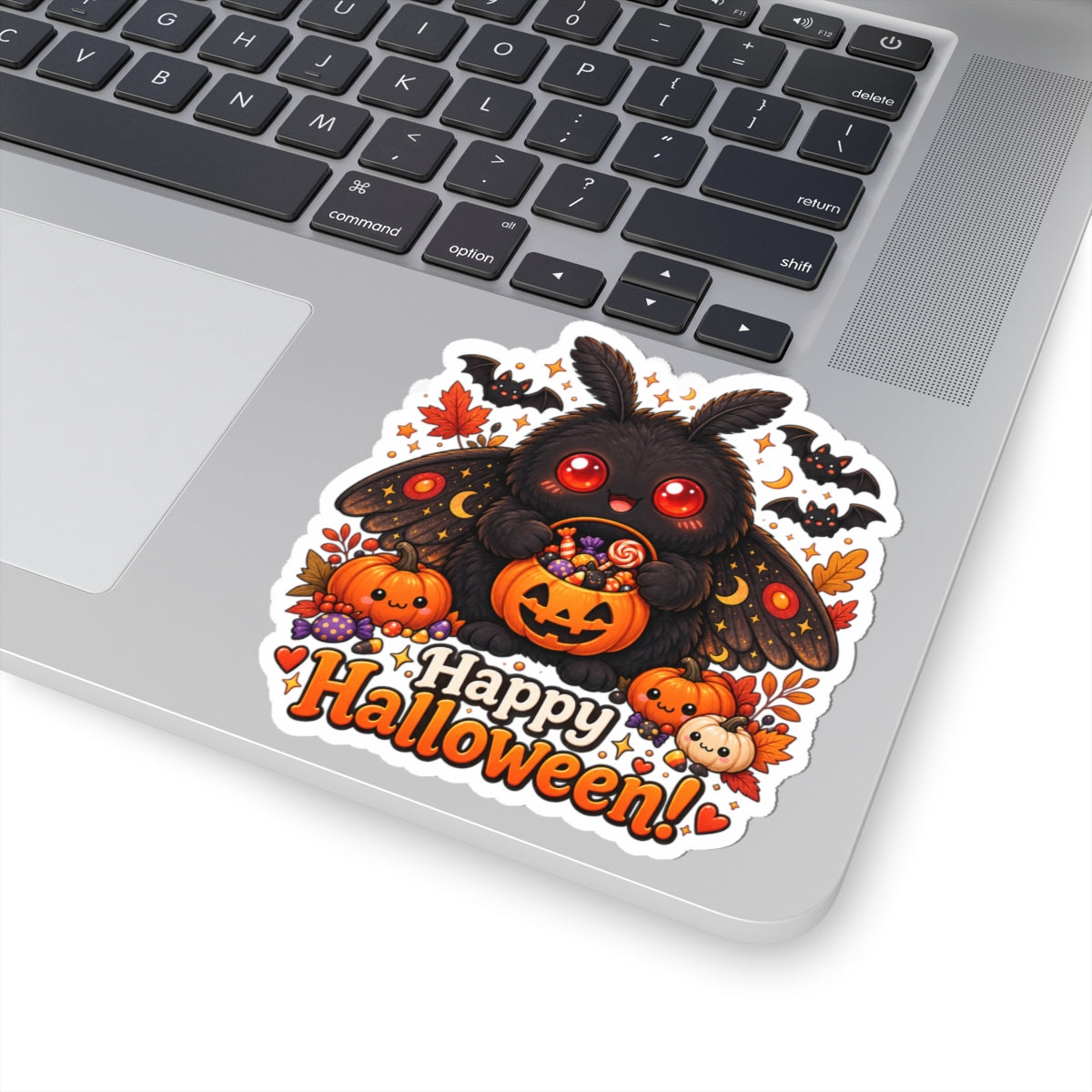 Cute Mothman Halloween Sticker, Happy Halloween Cryptid Sticker, Spooky Cute Mothman Gift