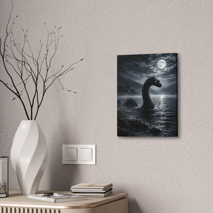 Gothic Loch Ness Monster canvas wall art, Dark Moonlit Series