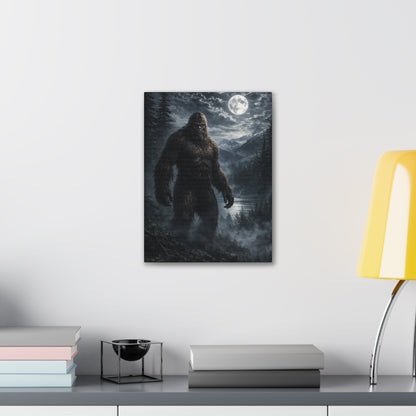 Gothic forest Bigfoot canvas wall art, Dark Moonlit Series