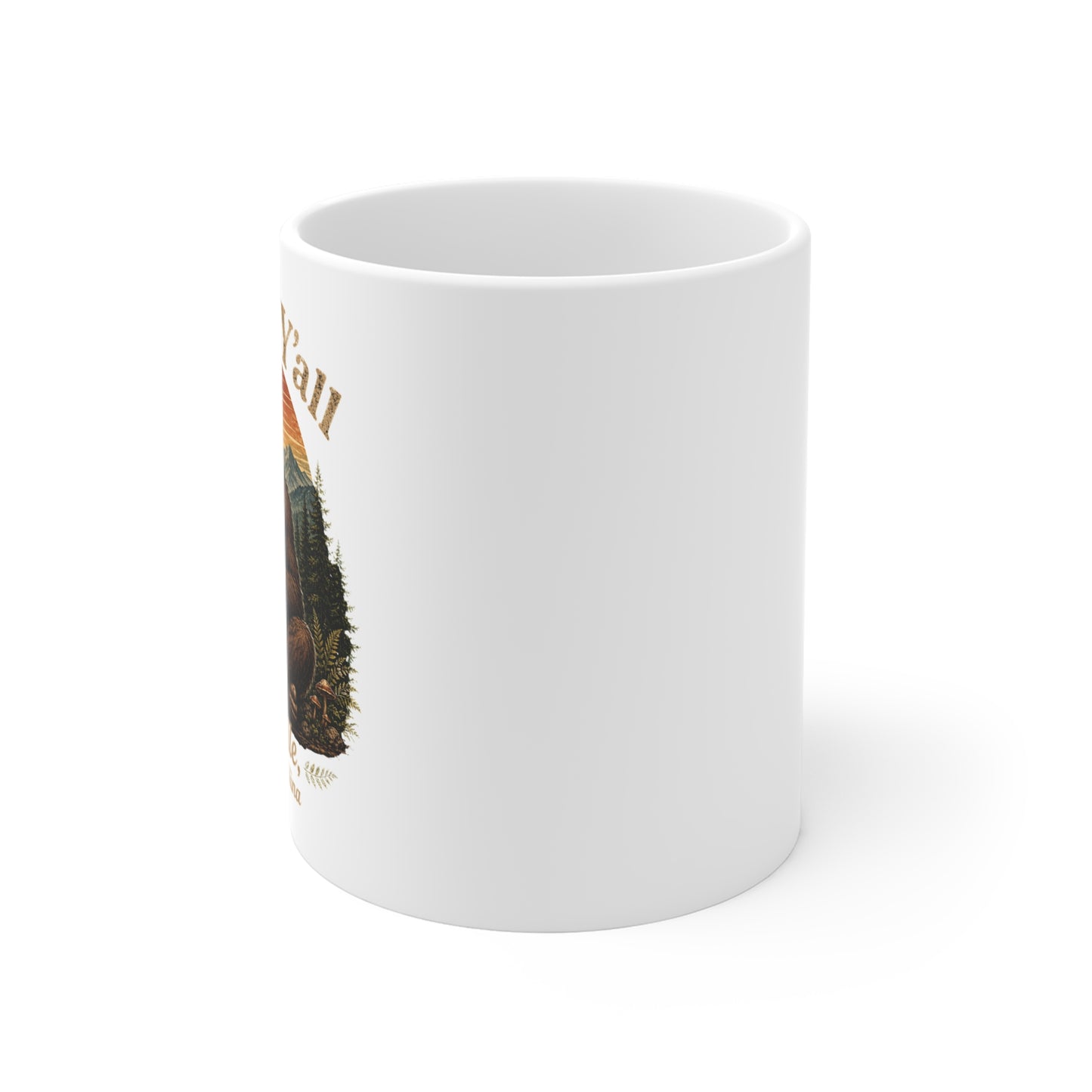 Namaste Y'all Sasquatch Mug | Asheville North Carolina, Yoga Bigfoot